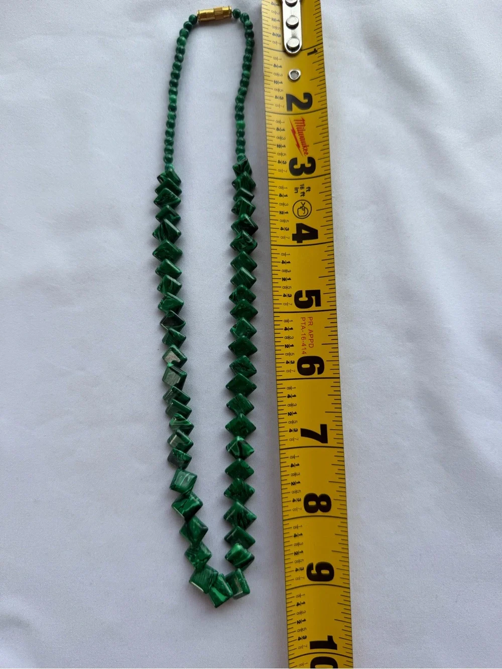Jewelry | Green Square Bead Necklace Geometric Cube Glass Statement ...